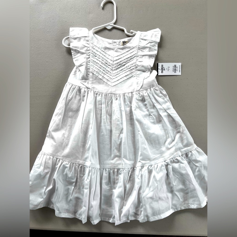 Osh Kosh White Girl’s Dress Size 4T BNWT